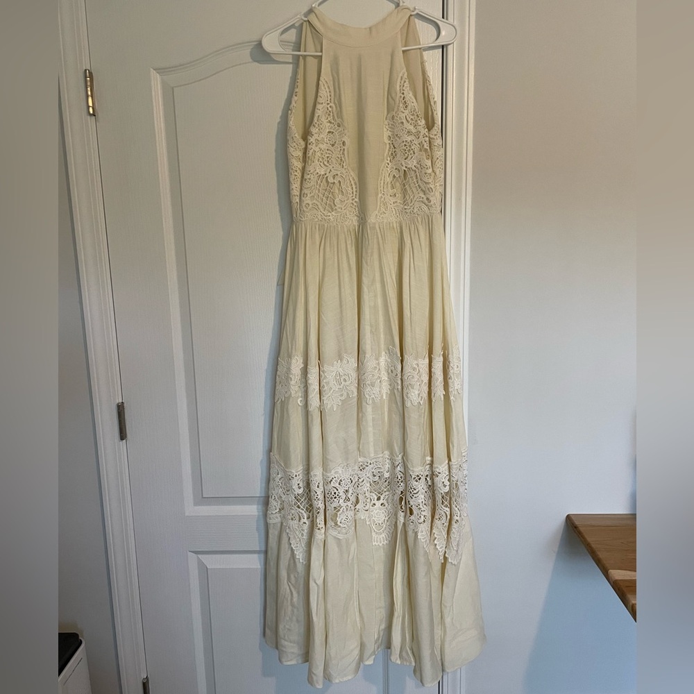 Joyfolie maxi sample lace embroidery dress
